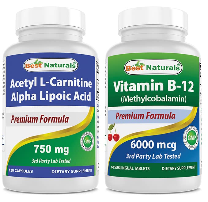 Parimad looduslikud atsetüül L-karnitiin ja alfa-lipohape 750 mg ja vitamiin B-12 6000 mcg