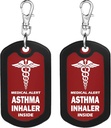 mnmoom 2 tk astma inhalaator sees Tag Red Medical Alert Zipper Pull Bag Tag