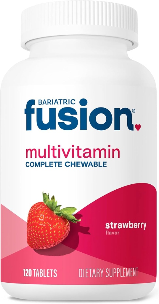 Bariatric Fusion Bariatric Multivitamiini Raud Täielik närimistable | Maasikas | Post Bariatric Vitamiinid Mao möödavoolu ja varrukate Gastrectomy | Ühe kuu pakkumine