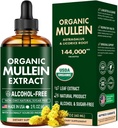Mullein tilgad kopsudele, Mullein Leaf & Lagrice Extract Support Lung Cleanse & Tervislik hingamine, Orgaaniline Mullein Leaf Tinktuur Taimne lisand, No Additives Mullein ekstrakti tilgad 2 fl Oz 60Ml