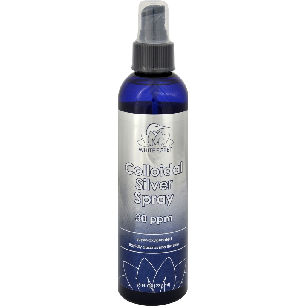 Valge Egret Nahahooldus Colloidal Silver Spray, 8 Ounce