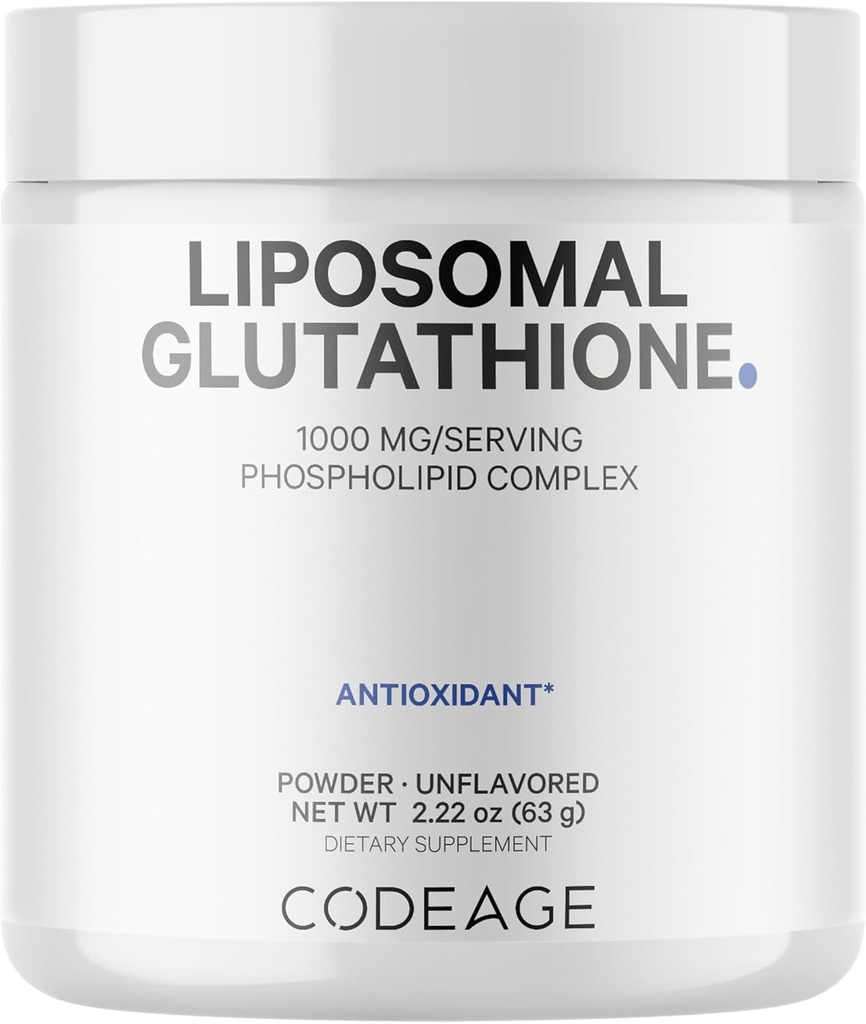 Kodee Liposomaalne Glutatioon Pulber - 1000 mg Vegan Vähendatud L-Glutatioon Serveri kohta, Liposomaalne Tarne - 2-kuuline Tarne - Maitsestamata - Fosfolipiid - Mitte-GMO Gluteenivaba - 2,22 Oz