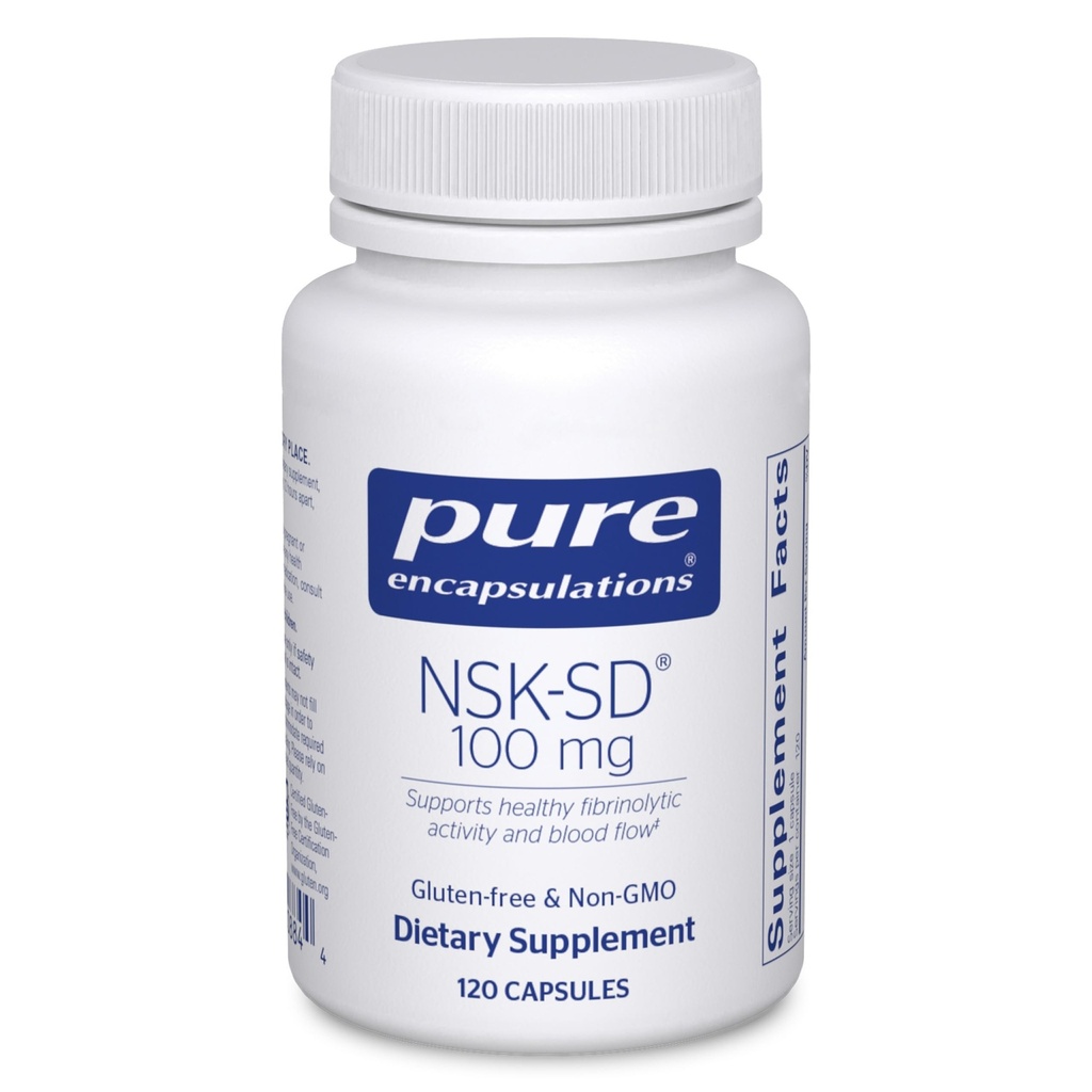 Puhas kapseldamine NSK-SD - 100 mg Nattokinaasi - normaalseks vereringeks - toetab fibrinolüütilist aktiivsust * - Gluteenivaba ja mitte-GMO - 120 kapslit