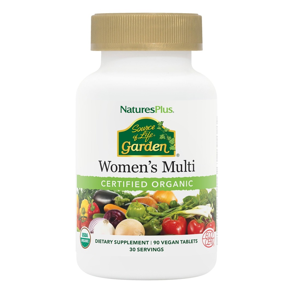 NaturesPlus Life Gardeni allikas Orgaanilised naiste multivitamiinid - puhtad, looduslikud kogu toidu koostisosad - 90 vegan tabletti (30 serveerimist)