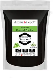 Aroma Depot 8 untsi. Kookospähkli aktiveeritud söepulber - toetab tervist, veganit, mitte-GMO-d, lisandeid, toiduklassi, hammaste valgendamise pulbrit, süsi näokrubi jaoks ja seebi valmistamist. (8 oz.)