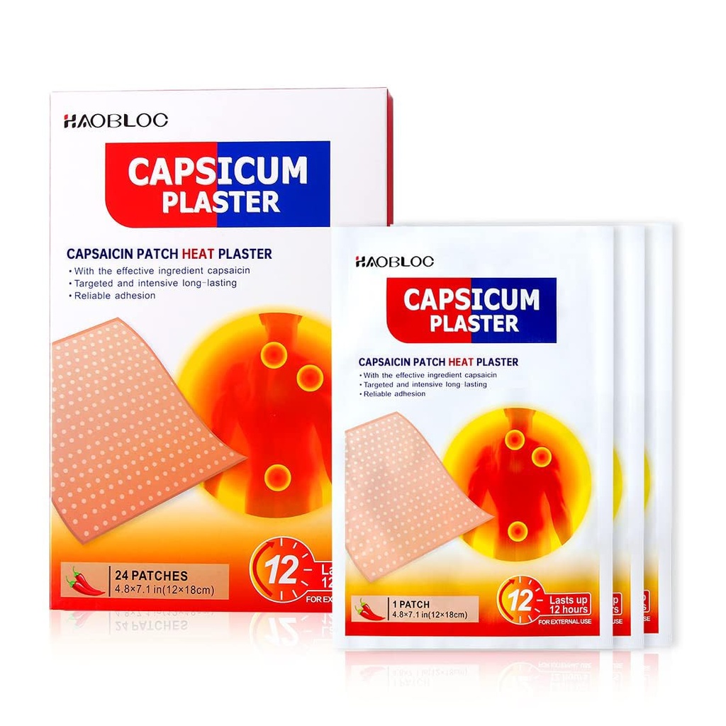 24 Pcs Capsicum Plaster Capsaicin Patch (7, 09 * 4,72 in), poorne Capsicum Hea Plaster