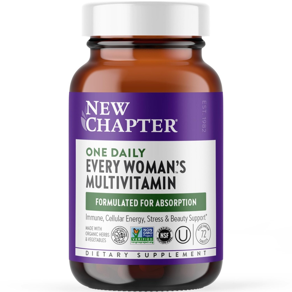 Naiste multivitamiin, raud, B6, B12, biotiin juuste kasvuks, D3, Vit C, tsink immuunsuse ja stressi toetamiseks, õrn tühja kõhuga, üks päev, mitte-GMO, gluteenivaba, 18+, 72 tabletti