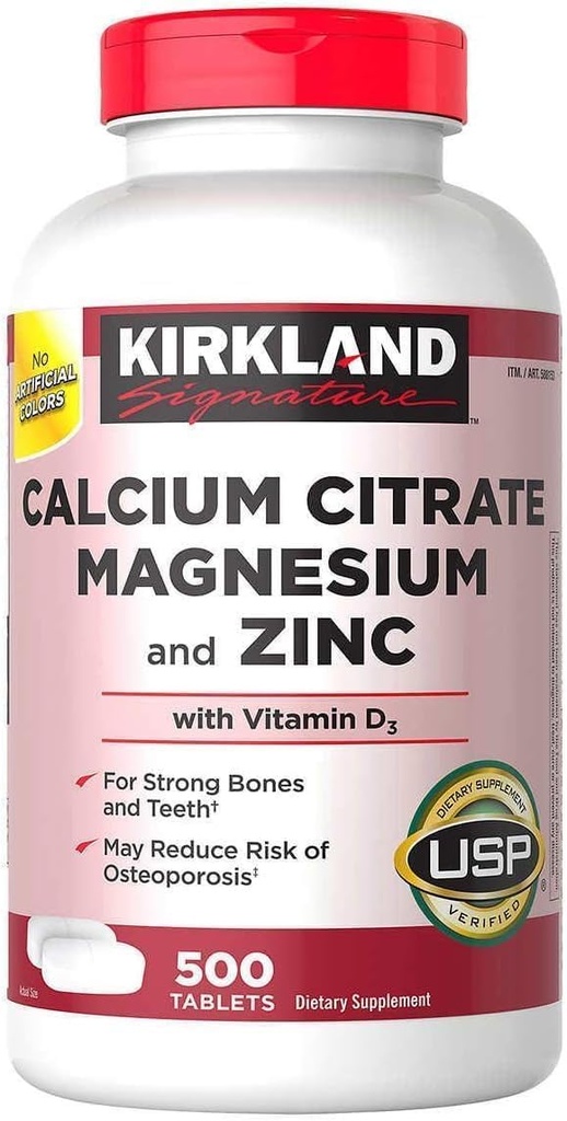 Kirkland Signature Kaltsiumtsitraat 500mg (500 tabletti)