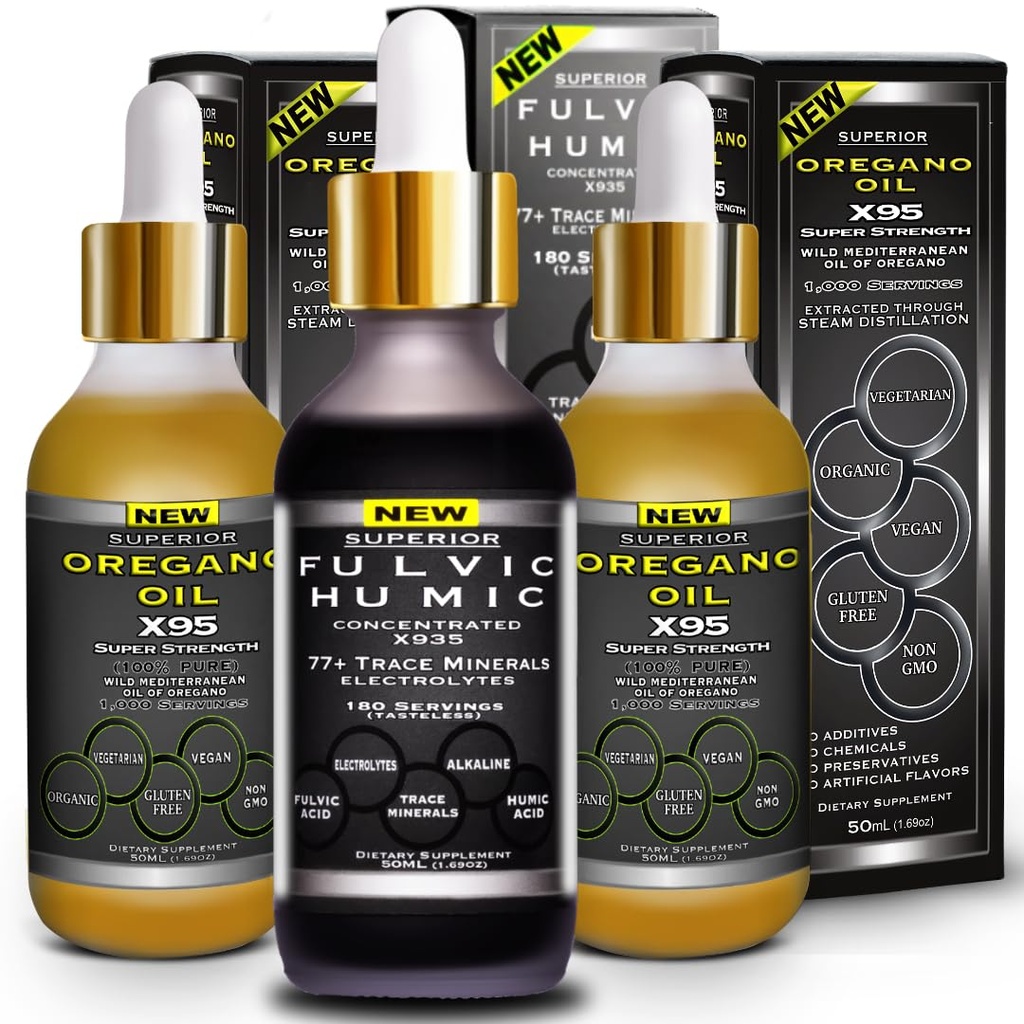 Fulvic Humic Acid Ionic Trace Minerals elektrolüütide Vedel täiendus Plus Oregano õli tilgad Super Tugevus Rohkem Versatile Siis õli Oregano Softgels ja kapslid