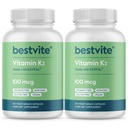 BESTVITE Vitamiin K2 100 mcg kujul MK-7 (240 taimekapslit) (120x2) - Steaate ei ole - vegan - mitte GMO - gluteenivaba