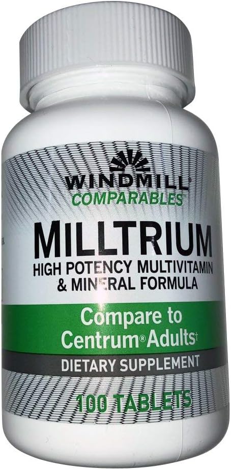 Tuuleveski võrreldavad Milltrium kõrge potentsiga multivitamiinid ja mineraalsed tabletid 100 Ea (pakk 2)