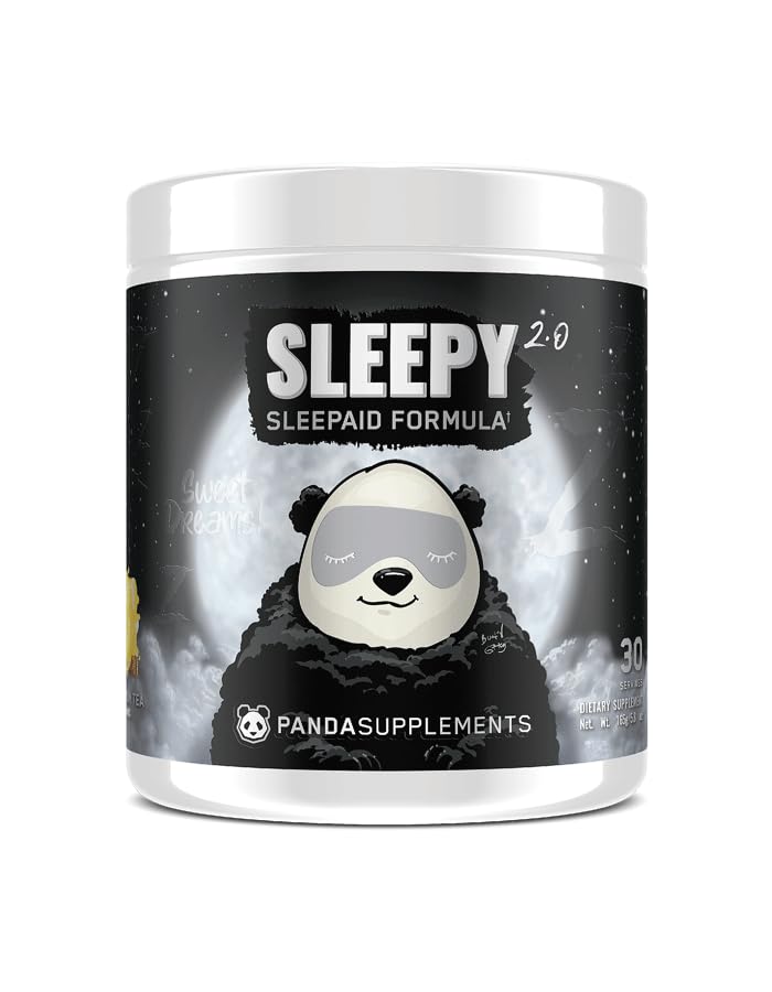 Underground Bio LabsTM Panda SUPPS – Sleepy 2.0 Natural Sleep Aid valem: 5mg Melatoniin, 300mg GABA, Chamomile Extract, (Honey Lemon Tea) 30 Servings