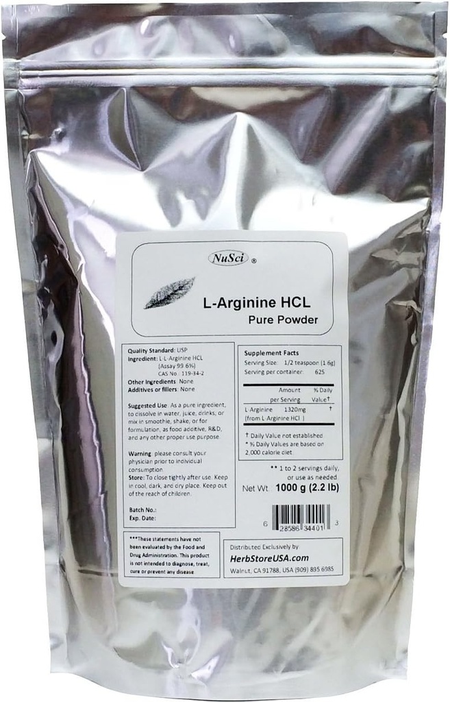 L-arginiin HCl puhas pulber 1000 g (2, 2 naela)