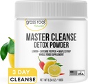 Grass Root Naturals Master Cleanse Detox Powder - Lemonade Detox 3-päevane taimepõhine toidulisand sidruniga, Maple Syrup ja Cayenne Dieet, 6.34oz Container