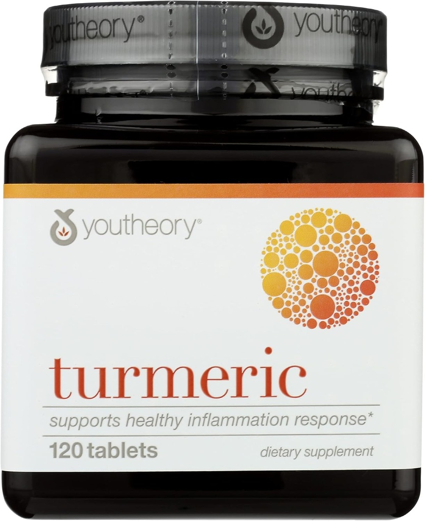 Youtheory Turmeric Advanced Dietary Supplement, toetab tervisliku põletiku vastust, 120 tabletti