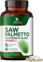 Saw Palmetto meestele 1000MG - 3X Tugev eesnäärme tervise täiendus - taimse ekstrakti täiendus - eesnäärme toidulisandid meeste tervise toetamiseks, eesnäärme kuseteede ja juuste tervise toetamiseks - 60 kapslit
