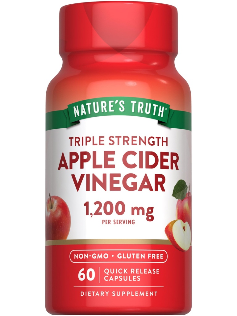 Looduse tõde Õunasiidri äädikakapslid | 1200mg | Kiiresti vabastatavad tabletid | Mitte-GMO & Gluteenivaba toidulisand