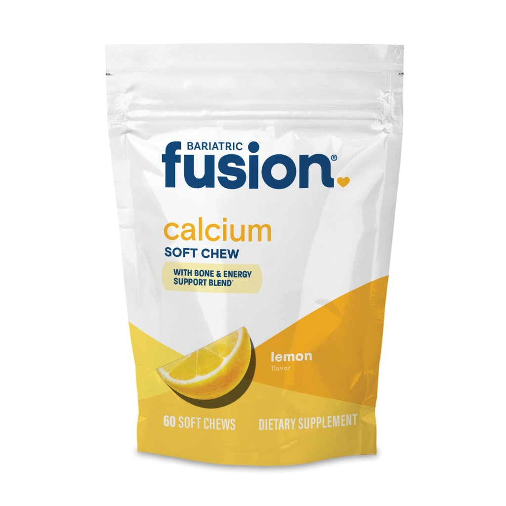 Bariatric Fusion Bariatric Calcium Supplement Chews | Kaltsiumtsitraat vitamiin D3 Bariatric Vitamiin | Suhkruvaba näritav | 500mg | Sidrun | 60 Count