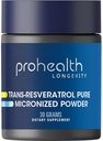 ProHealthi pikaealisus Mikroniseeritud trans- resveratrooli pulber 30 grammi - 98% puhas farmatseutiline klass, 1000 mg Scoopi kohta, superiorne imendumine ja biosaadavus