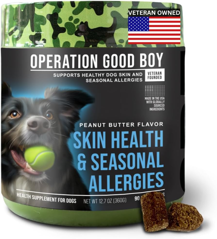 O.G.B. Operatsioon Hea Poiss - SRE: Nahk / kate / allergialisand lemmikloomadele - 90 Count Pehmed närid - 12,7 oz - Valmistatud looduslikud koostisosad - Veteran Omab