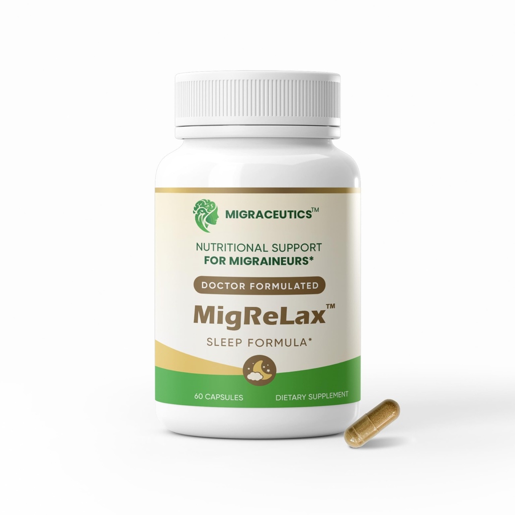 MigReLax - arst Formulated Migreen Relief Supplements - Sleep & Lõõgastav tugi Valerian, Sidrun Balm, Passion Flower, Hops - Migreen Supplement for Women & Men - Migreen Peavalu Toetus