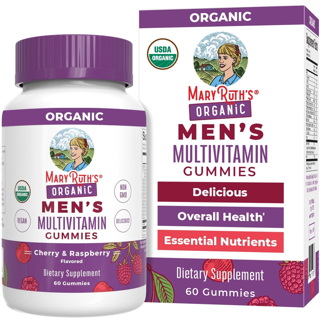 MaryRuth Organics Mens Vitamin Gummy | USDA | Vegan | Daily Multivitamiinid immuunsüsteemi toetamiseks | Mitte-GMO | Gluteenivaba | 60 Count