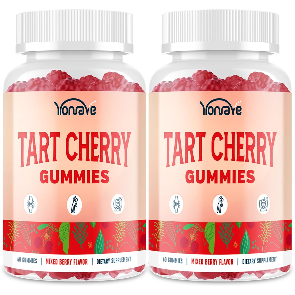 3300mg Tart Cherry Gummies for Uric Acid Cleanse, Sleep, Gout, Joint & Kidney Support – Tart Cherry Extract koos Selleri Seemned, melatoniin, C-vitamiin – Detox & Antioksüdant – Mixed Berry Flavor, 120 Count