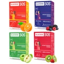 Glükoos SOS Glükoosipaketid loodusliku dekstroosiga, kiire imendumine, mis koheselt lahustub teie suus ilma veeta, 4 maitset Variety 24 Servings