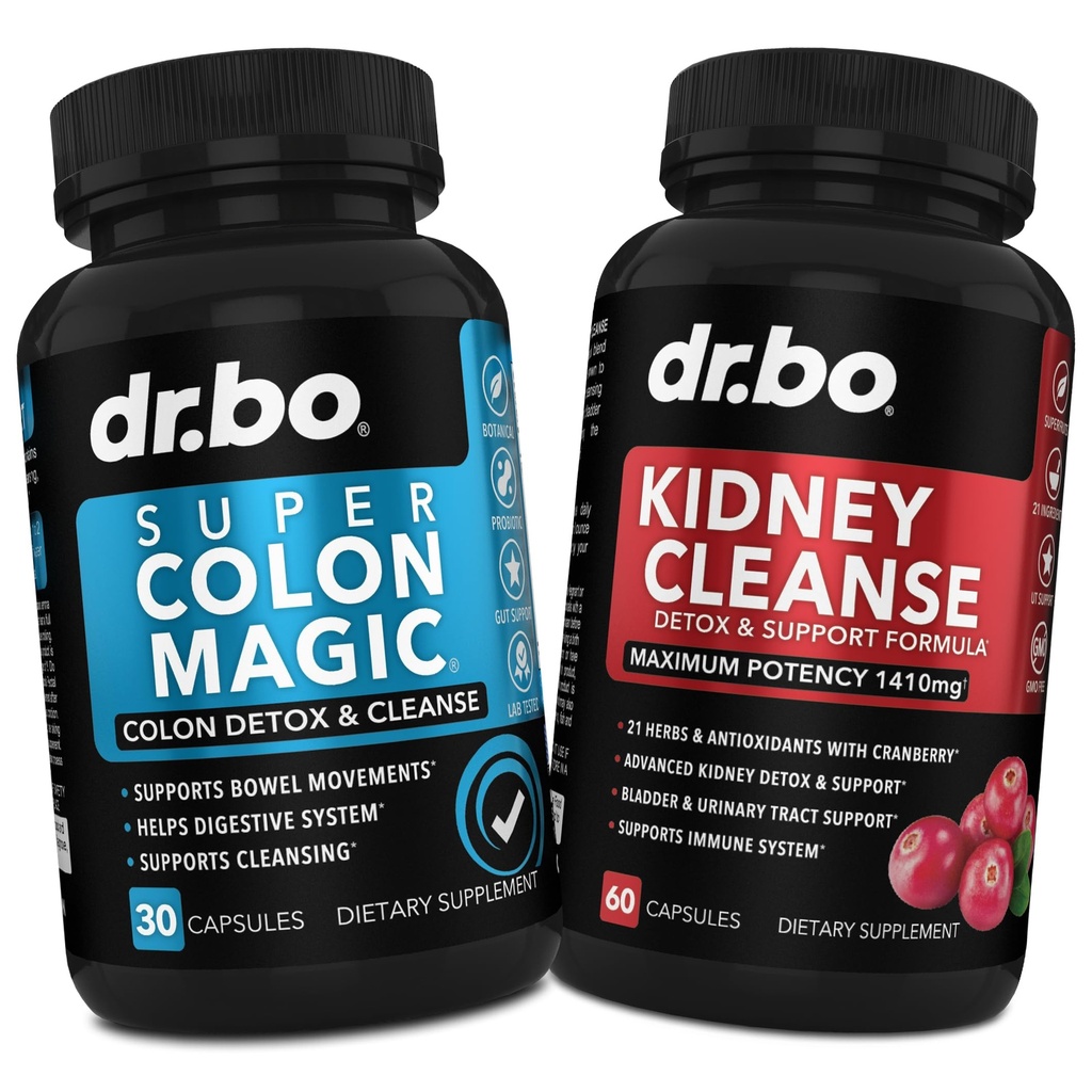 Colon Cleanser Detox & Kidney Cleanse - 15-päevane Colon Cleanse Pills Probiootikumid & Neerude Detox Support Supplement Cranberry - soolestiku liikumise täiendused soolestikupuhitus