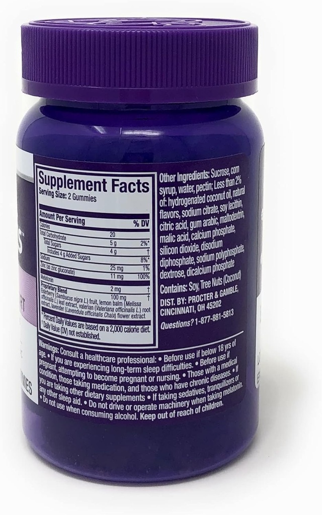 Vicks ZzzQuil Pure Zzzs Sleep + Immune Support Gummies koos melatoniini, Elderberry & Zinc, 42 ct, 0,42 naela