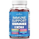 NEW AGE 8 in 1 Immune Support Booster Supplement Elderberry, vitamiin C ja tsink 50mg, vitamiin D 5000 RÜ, Quercetin & Bromelain (8 in 1 Gummies (pakk 1))