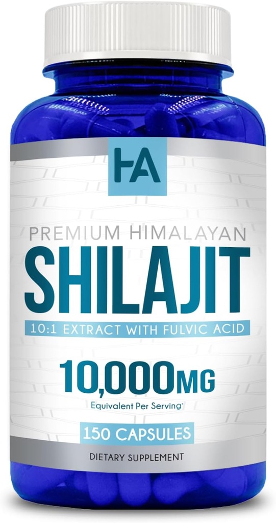Extra Strength Shilajit kapslid | Maitse vaba Shilajit meestele ja naistele 10000mg ekvivalent looduslikult esinevate jälgede mineraalide ja Fulvic Acid | Vegan Non-GMO & Valmistatud cGMP Labs (150 Servings)