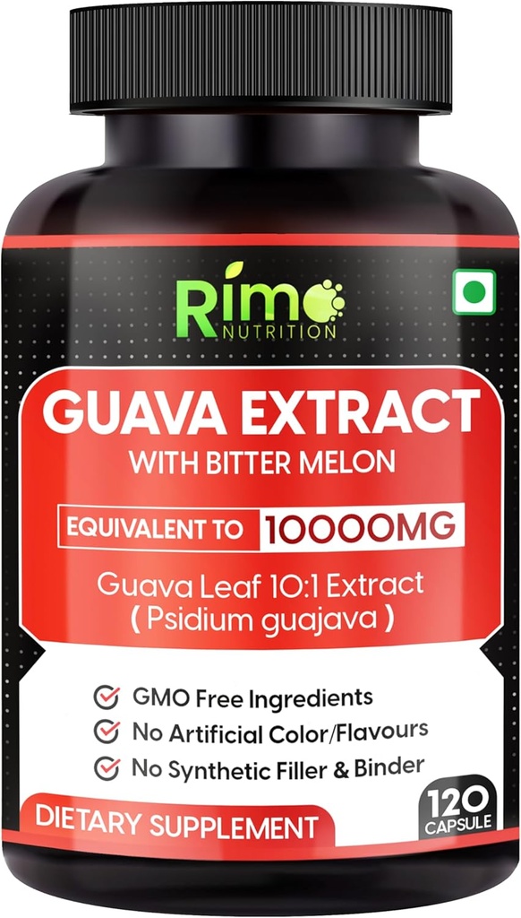 Guava Leaf ekstrakt mõru melon 120 Veg kapslid 1000 mg Serving (120 kapslit, Guava)
