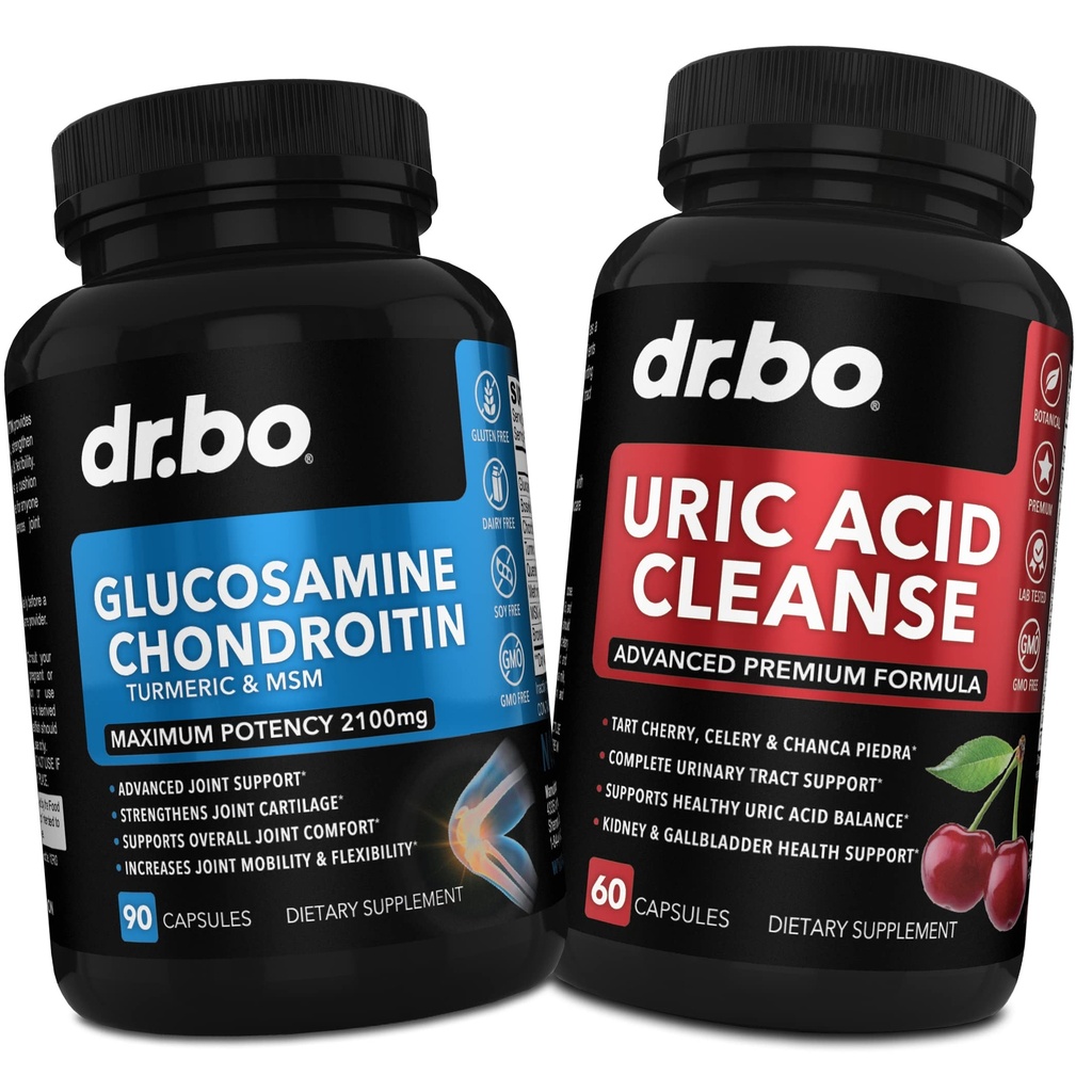 DR. BO Glükosamiin Kondroitiin Turmeric MSM - Uric Acid Cleanse Support Supplement