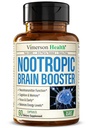 Nootropics Brain Support Supplement - Nootropic Brain Booster parema fookuse, kontsentratsiooni ja mälu jaoks. Aju Nootroopne Aju Tervise, Mood Ja Energia Toetus Mitte-GMO. Valmistatud USA-s. 60 kapslit