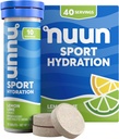 Nuun Sport elektrolüütide tabletid magneesiumi, kaltsiumi, kaaliumi, kloriidi ja naatriumi, gluteenivaba ja vegani, sidrunlubja, 4 pakendit (kokku 40 serveerimist)