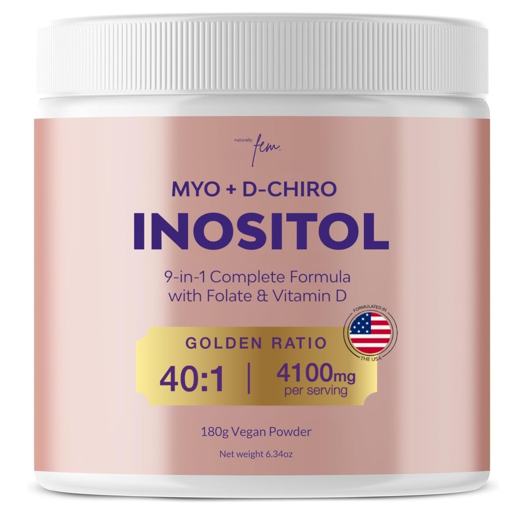 QSTA Myo-Inositool & D-Chiro Inositoli lisand naistele 4100mg (40: 1 suhe) - 9-in-1 hormonaalne ja metaboolne tugi PCOS multivitamiinidega. Inositool Pulber Lisa hormoonide tasakaalu