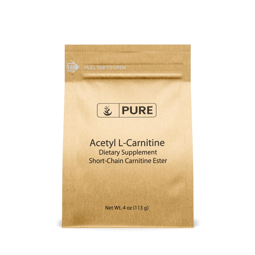 Puhtad originaalkoostisosad Atsetüül L-karnitiin (4oz) ALCAR, Aminohappe pulber