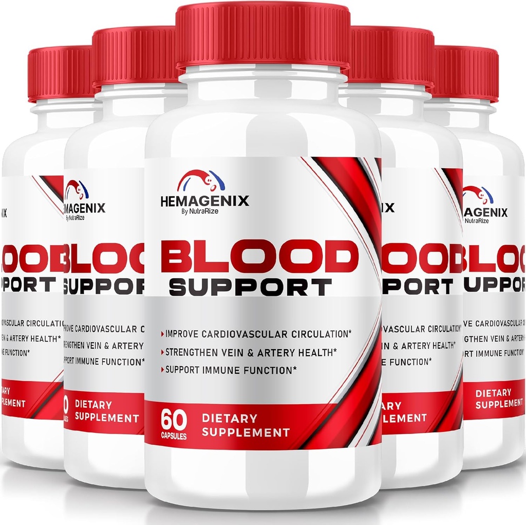 (5 Pack) Hemagenix kapslid, Hemagenix Advanced Blood Support valem, kõik looduslikud toidulisandid tervisliku taseme säilitamiseks, ekstra tugevuse pillid üldiseks heaoluks, ametlikud ülevaated (300 kapslit)