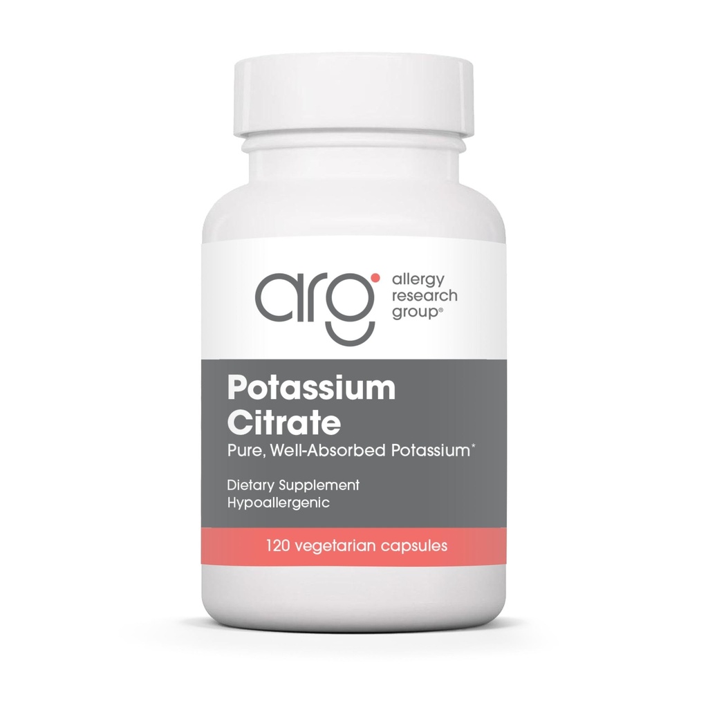 Allergia uurimisrühm Kaaliumtsitraat - meestele ja naistele, orgaaniline, puhas, hästi imendunud, 99 mg toidulisand, taimetoitlased kapslid - 120 loend