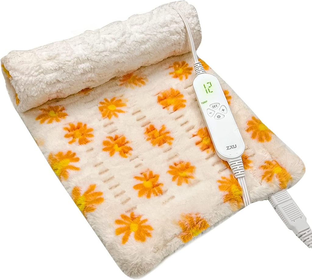 ZXU küttepadi seljavalu leevendamiseks ja krampide leevendamiseks - Ultra Soft Sherpa küttepadi, XL King Size 12" x 24, 12 Soojustaset ja 1-24H Automaatne väljalülitamine, Püsige funktsioonil Kuumkuumutatud padi, masinpesula