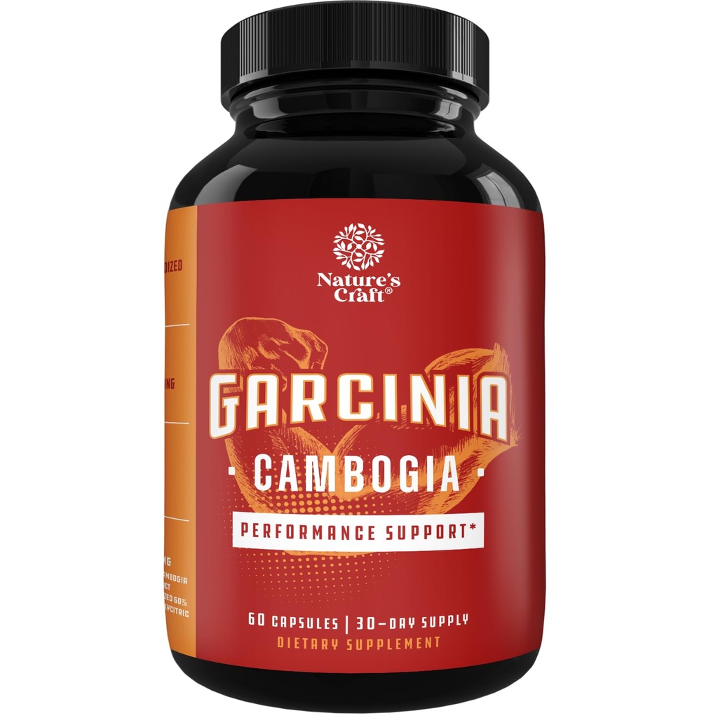 Tugev gartsiinia cambogia Väljavõte Kapslid 60% HCA - Mitte stimuleeriv gartsiinia cambogia Kaalulangus täiendada hüdroksüstriline hape & kroomi tasakaalu, energia ja ainevahetuse toetus - 60 Count