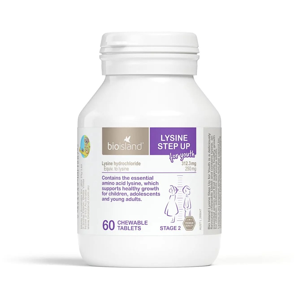 Bio Island Lysine astus üles noortele 60 närimistabletti