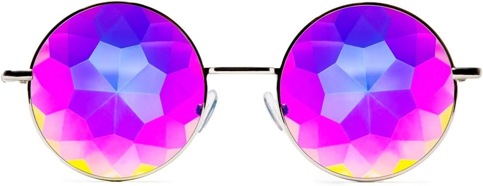 GloFX Imagine Kaleidoscope Glass - Metal Frame - Vikerkaare difraktsioon Rave EDM Festival