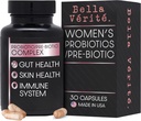 Bella Vérité. Probiootikumide ja prebiootikumide kompleks - naiste seedetrakti ja soolestiku tervise toetamine - 3,45 miljardit CFU Lactobacillus probiootikumid selgema naha jaoks - igapäevane probiootiline täiendus (30 taimetoitlast kapslit)