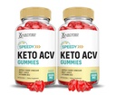 (2 Pack) Speedy Keto ACV Gummies Advanced Formula 1000MG Speedy Keto Gummies Apple Siider Äädikas Valmistatud Granaatõunapeedi Mahl Pulber B12 Vegan Non GMO 120 Gummys