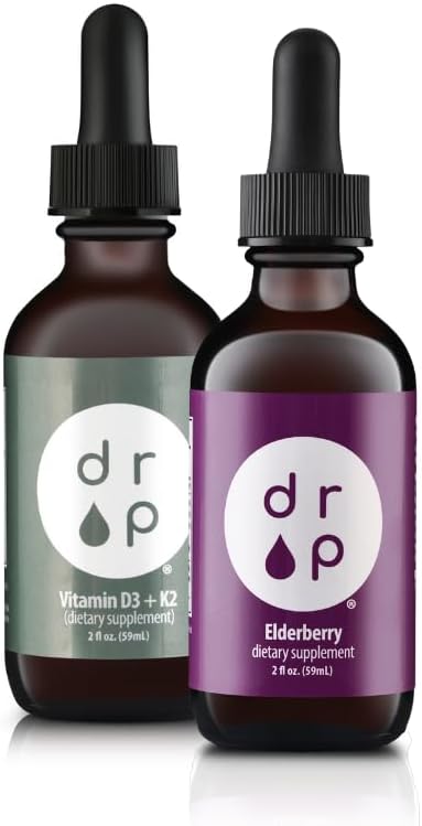Drop Supplements Vedel Elderberry tilgad ja vitamiin D3 + K2 tilgad