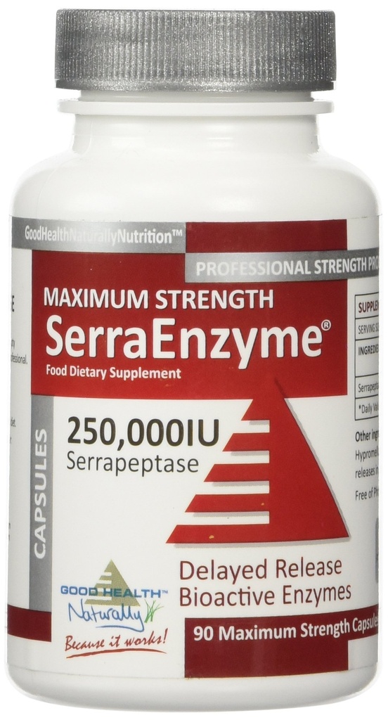 Serra ensüüm Serrapeptaasi lisand - selged kopsud ja siinused, proteolüütiline, seedetrakti puhastamine | 250 000 IU - maksimaalne tugevus | 90 kapslit