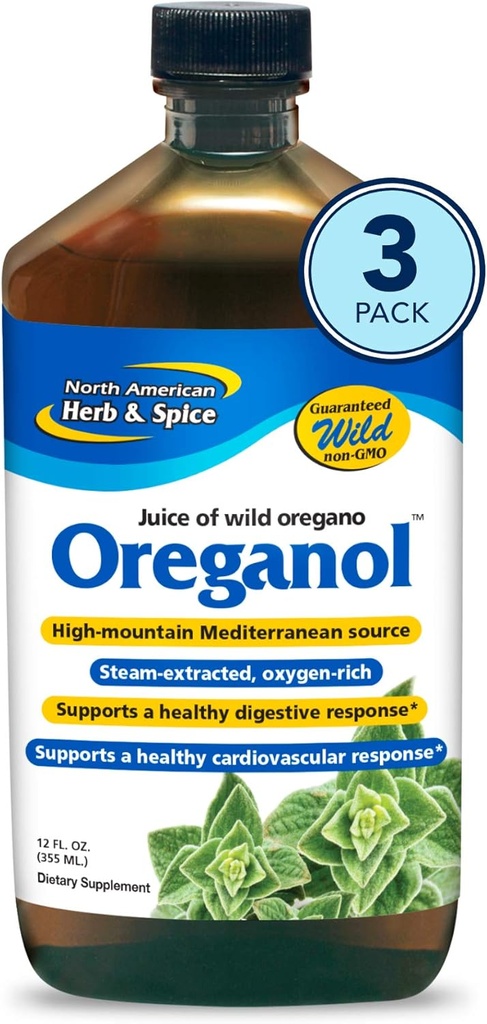 Põhja-Ameerika maitsetaimed ja vürtsid Oreganol P73 Mahl - 12 fl oz - pakendis 3 - Wild Oregano Oil - Heart & Seedetrakti Tervis - Neerud, Pankreas & Maks Toetus - Mitte-GMO - 173 Kokku Servings